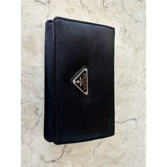 Prada BiFold Nylon Wallet with Coin Pouch Black - Picture 1 of 7